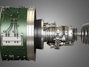 Pw gtf geared turbofan engine Modello 3D