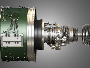 Pw gtf geared turbofan engine Modello 3D