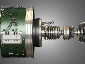 Pw gtf geared turbofan engine Modello 3D