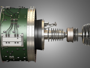 Pw gtf geared turbofan engine Modello 3D