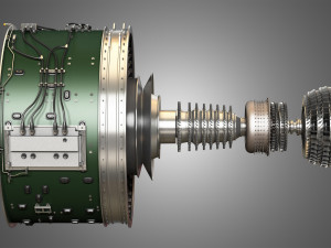 Pw gtf geared turbofan engine Modello 3D