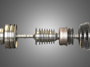 Pw gtf geared turbofan engine Modello 3D