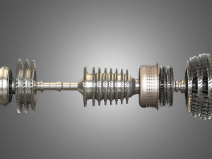 Pw gtf geared turbofan engine Modello 3D