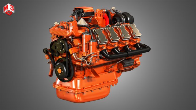 dc16 -diesel engine Modelo 3D .c4d .max .obj .3ds .fbx .stl .blend 