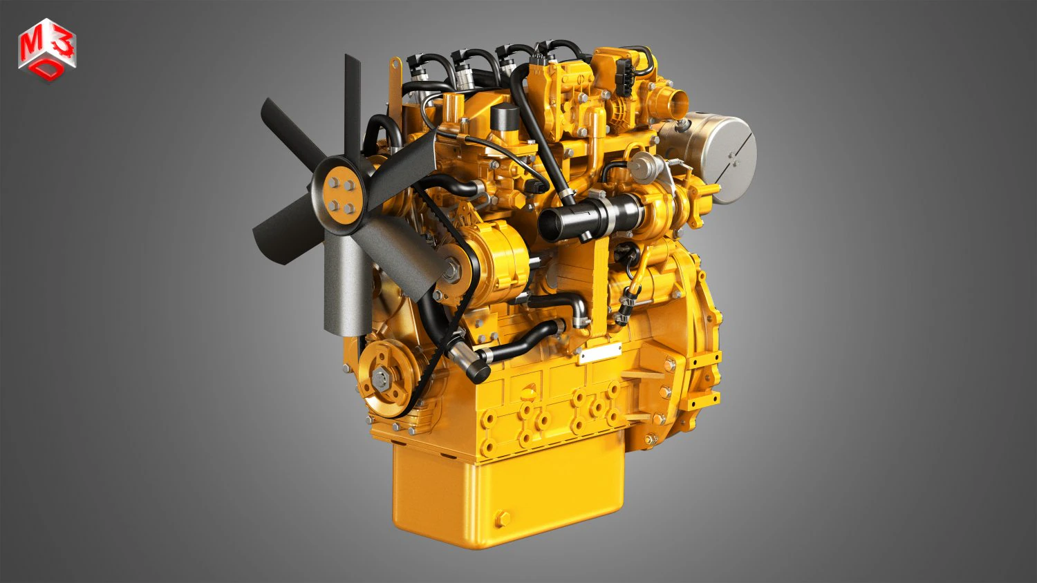 Diesel engine c22 3D Model .c4d .max .obj .3ds .fbx .stl .blend 