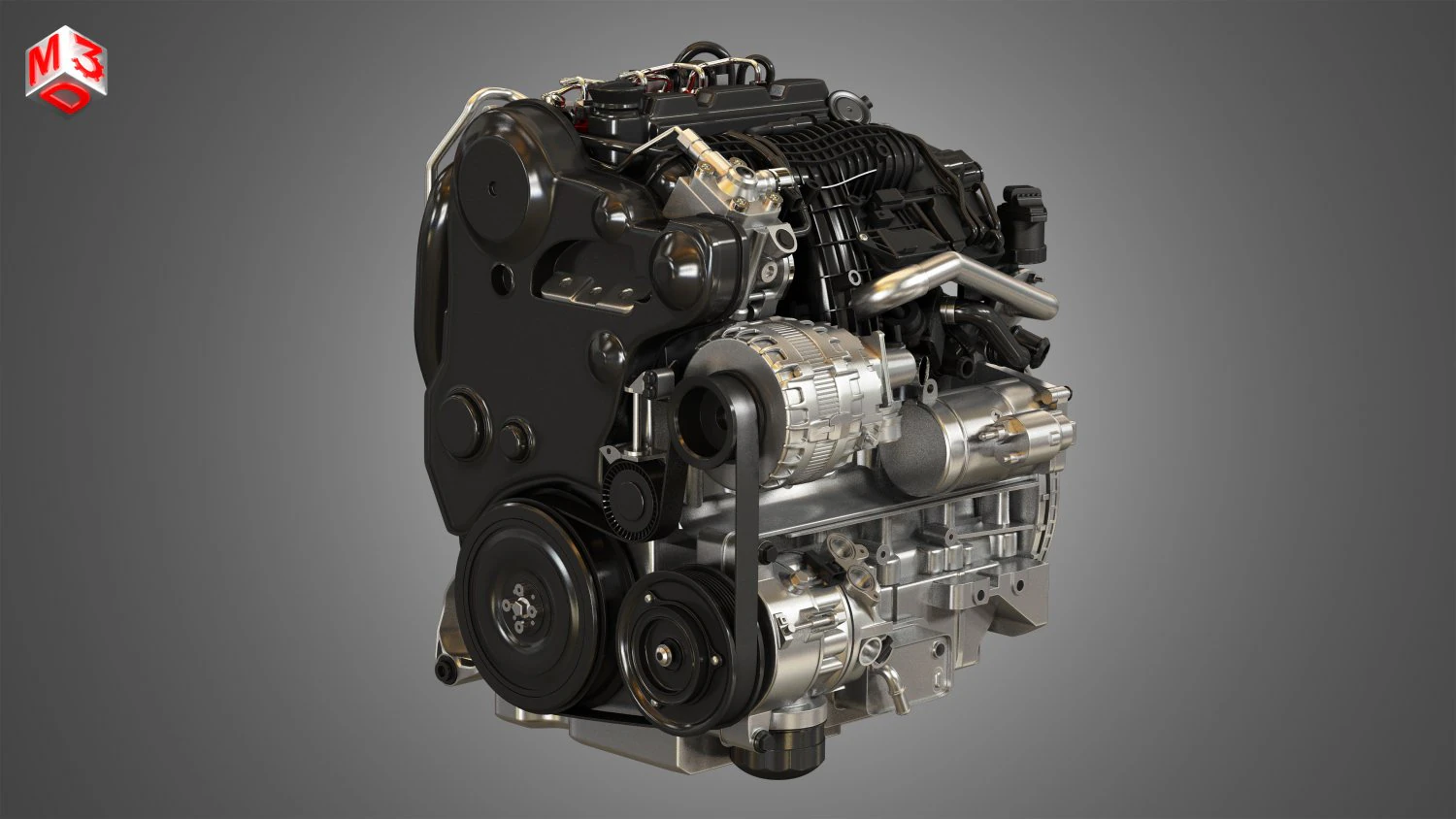s60 t6 drive - e diesel - engine 3D Model .c4d .max .obj .3ds .fbx .stl .blend 