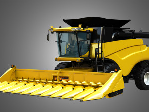 nh - cr 9070 combine harvester - with corn harvester head Modelo 3D
