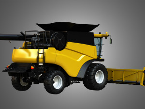 nh - cr 9070 combine harvester - with corn harvester head 3D Model