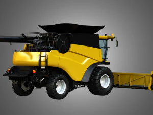 Ceifeira-debulhadora nh - cr 9070 - com cabe&ccedil;a colhedora de milho Modelo 3D