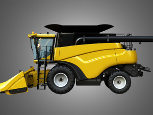 nh - cr 9070 combine harvester - with corn harvester head 3D Model
