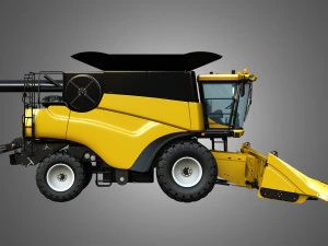 Ceifeira-debulhadora nh - cr 9070 - com cabe&ccedil;a colhedora de milho Modelo 3D