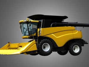 nh - cr 9070 combine harvester - with corn harvester head 3D Model