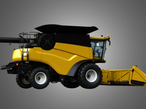 nh - cr 9070 combine harvester - with corn harvester head 3D Model