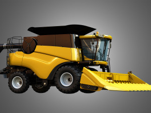 nh - cr 9070 combine harvester - with corn harvester head 3D Model