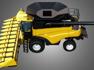 nh - cr 9070 combine harvester - with corn harvester head 3D Model