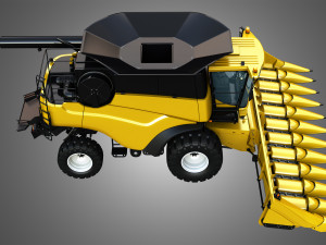 nh - cr 9070 combine harvester - with corn harvester head 3D Model