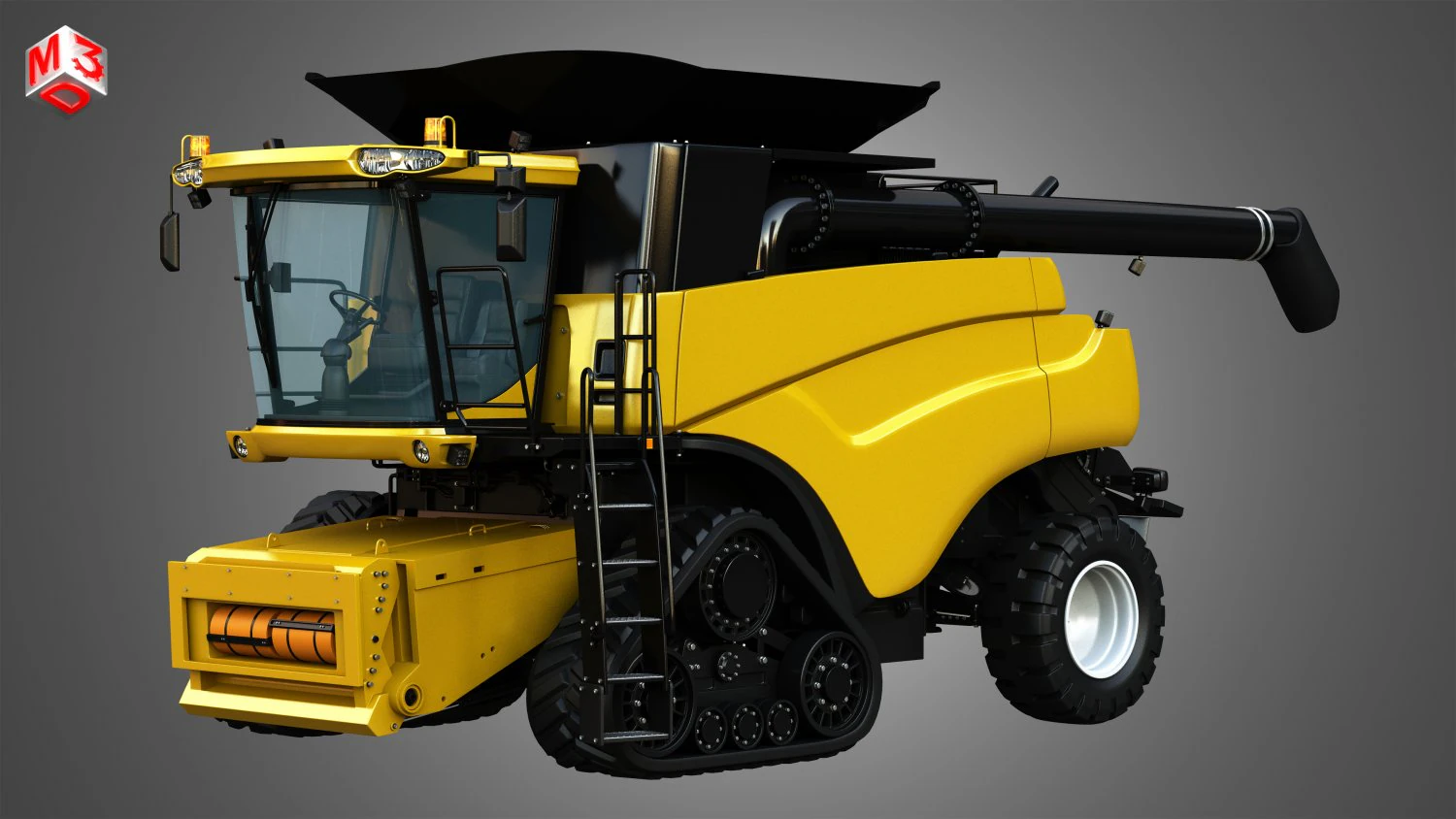 nh - cr 9070 combine harvester with rubber tracks system 3D Model .c4d .max .obj .3ds .fbx .stl .blend 