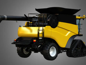 nh - cr 9070 combine harvester with rubber tracks system 3D Model