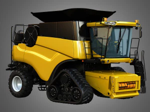 nh - cr 9070 combine harvester with rubber tracks system 3D Model