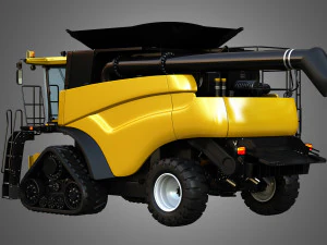 nh - cr 9070 combine harvester with rubber tracks system 3D Model