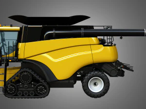 nh - cr 9070 combine harvester with rubber tracks system 3D Model