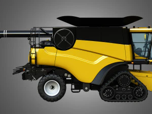 nh - cr 9070 combine harvester with rubber tracks system 3D Model