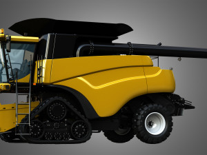 nh - cr 9070 combine harvester with rubber tracks system 3D Model