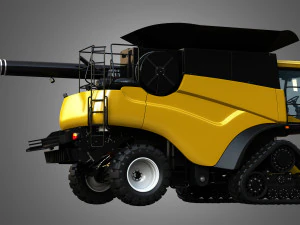 nh - cr 9070 combine harvester with rubber tracks system 3D Model