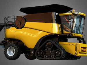 nh - cr 9070 combine harvester with rubber tracks system 3D Model