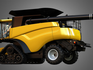 nh - cr 9070 combine harvester with rubber tracks system 3D Model
