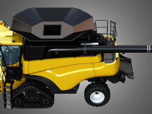 nh - cr 9070 combine harvester with rubber tracks system 3D Model