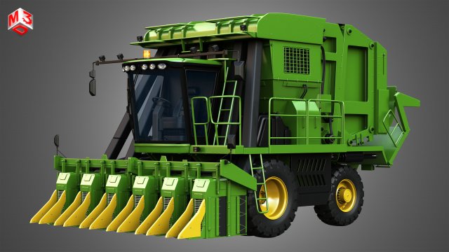 jd - 7760 combine harvester - cotton picker 3D मॉडल .c4d .max .obj .3ds .fbx .stl .blend 