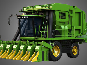 jd - 7760 combine harvester - cotton picker 3D Model