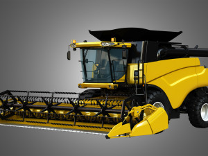 nh - cr 9070 combine harvester - with corn harvester head 3D Модель
