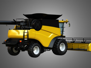 nh - cr 9070 combine harvester - with corn harvester head Modello 3D