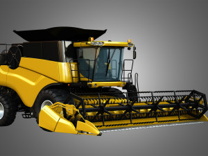 nh - cr 9070 combine harvester - with corn harvester head Modello 3D