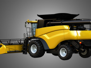 nh - cr 9070 combine harvester - with corn harvester head Modello 3D
