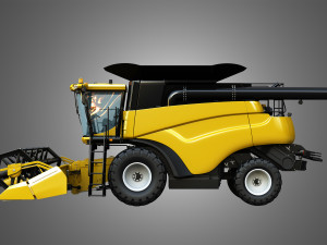 nh - cr 9070 combine harvester - with corn harvester head Modello 3D