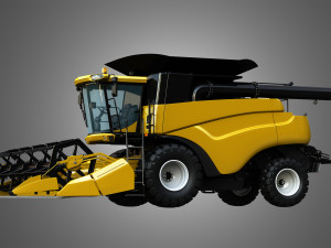 nh - cr 9070 combine harvester - with corn harvester head Modello 3D