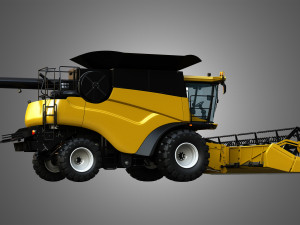 nh - cr 9070 combine harvester - with corn harvester head Modello 3D