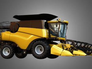 nh - cr 9070 combine harvester - with corn harvester head Modello 3D