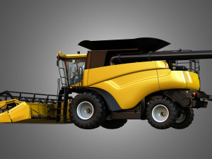 nh - cr 9070 combine harvester - with corn harvester head Modello 3D