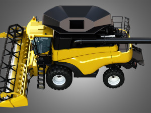 nh - cr 9070 combine harvester - with corn harvester head Modello 3D