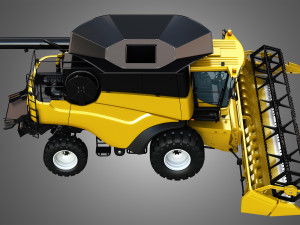 nh - cr 9070 combine harvester - with corn harvester head Modello 3D
