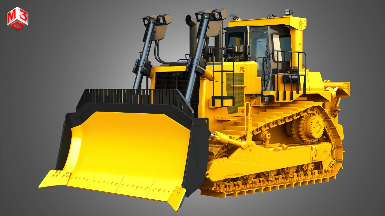 D10T2 - Dozer 3D Model .c4d .max .obj .3ds .fbx .stl .blend 
