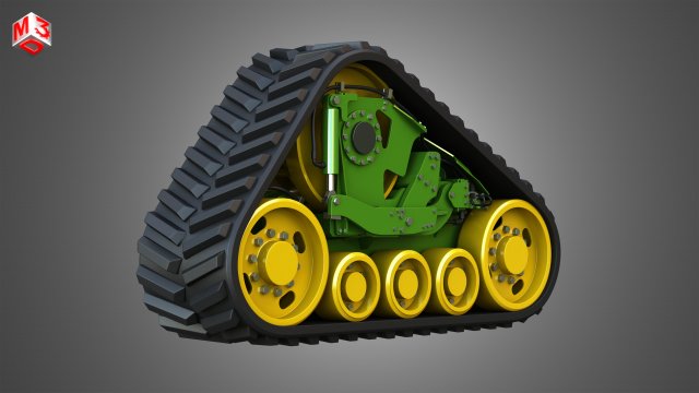 rubber track system - combine harvester - crawler tractor 3D Model .c4d .max .obj .3ds .fbx .stl .blend 