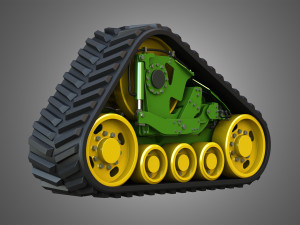 rubber track system - combine harvester - crawler tractor 3D Model