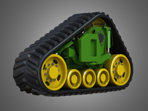 rubber track system - combine harvester - crawler tractor 3D Model