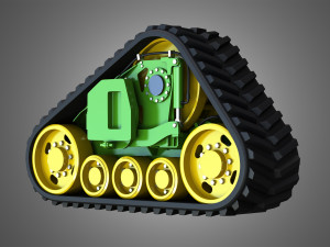 rubber track system - combine harvester - crawler tractor 3D Model