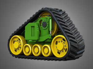 rubber track system - combine harvester - crawler tractor 3D Model